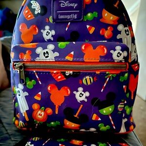 Disney Halloween LoungeFly Backpack with matching wallet